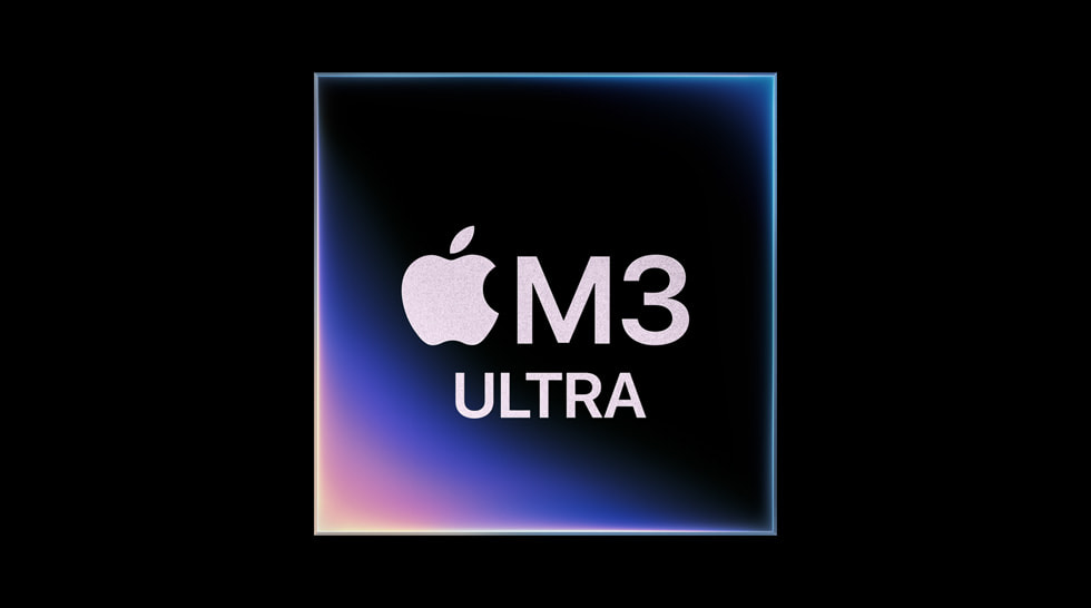 M3 Ultra 芯片的示意图。