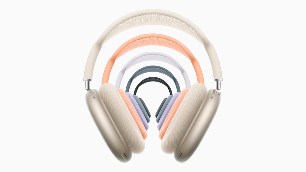 5 种配色的 AirPods Max 耳机。