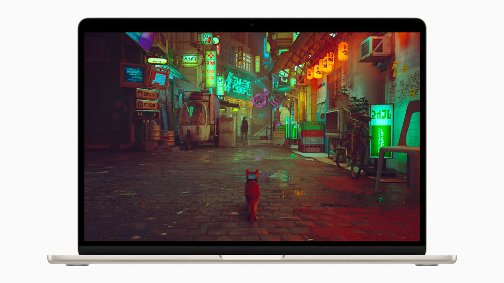 在全新 15 英寸 MacBook Air 上玩游戏。