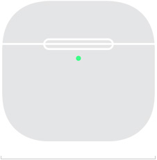 AirPods 4 充电盒的正面插图,展示宽度为 50.1 毫米。