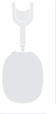 AirPods Max 的侧面插图,展示高度为 187.3 毫米,深度为 83.4 毫米。