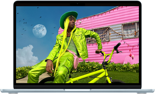 13 英寸 MacBook Air,展示 Liquid 视网膜显示屏。