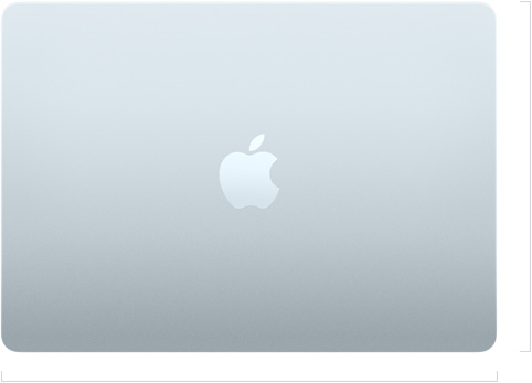 呈闭合状态的 13 英寸 MacBook Air 的外观图,Apple 标志位于中央。