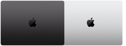 两台 14 英寸 MacBook Pro (M4 芯片机型) 的外观图,展示两种可选颜色外观。
